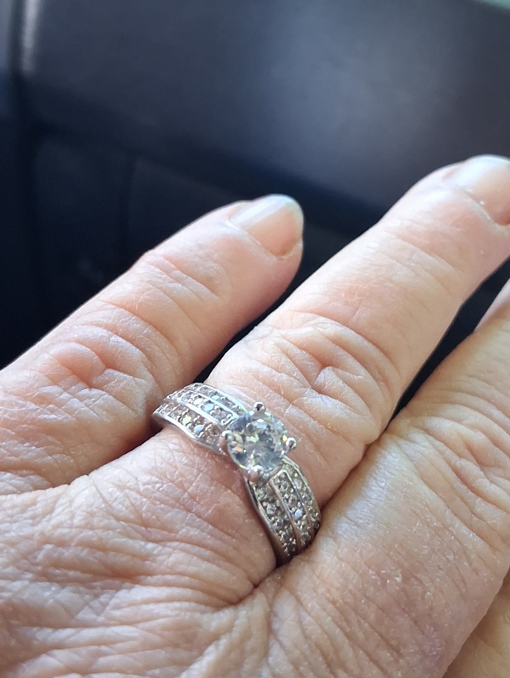 Approx .75 Carat CZ Engagement Ring in Sterling Silver Size 7
